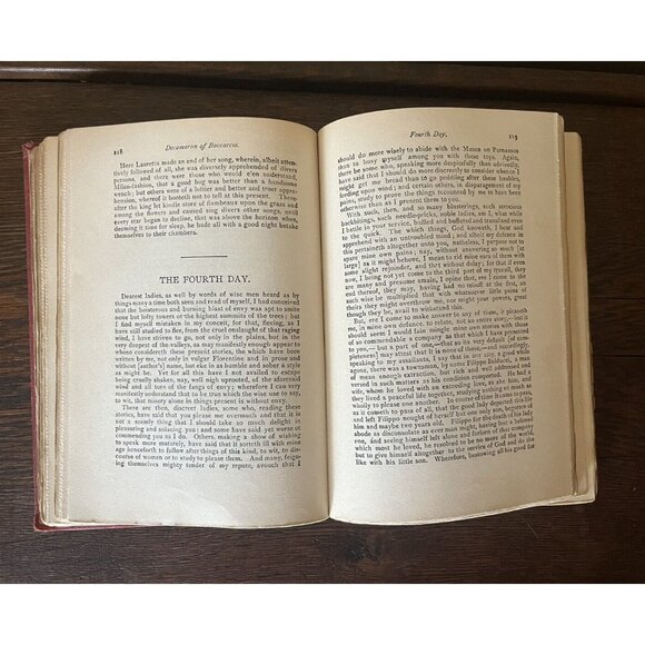 Stories of Boccaccio Antique Book (The Decameron) 1900 Trans Deckled Edges Illus - Picture 3 of 7